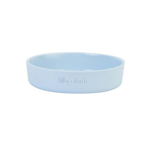 Lilly + Dash Durable Ceramic Cat Bowl Dishwasher Safe for Pets Sky