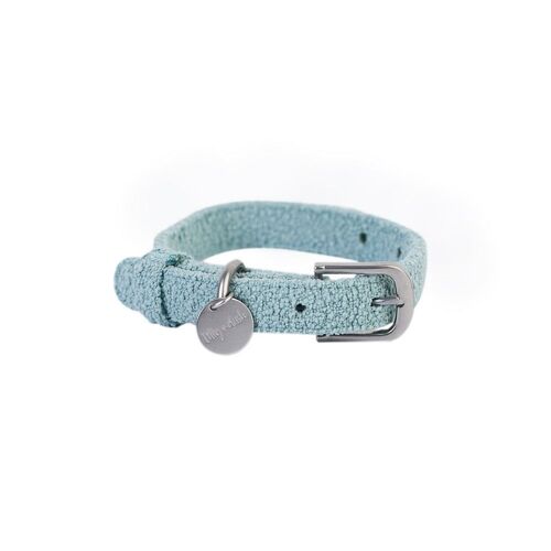 Lilly + Dash Boucle Pet Dog Collar with Branded ID Tag Sage Small