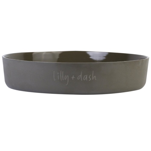 Lilly + Dash Outdoor Durable Ceramic Pet Water Bowl Charcoal 7L