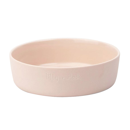 Lilly + Dash Durable Ceramic Pet Dog Bowl Dishwasher Safe Rose Quartz