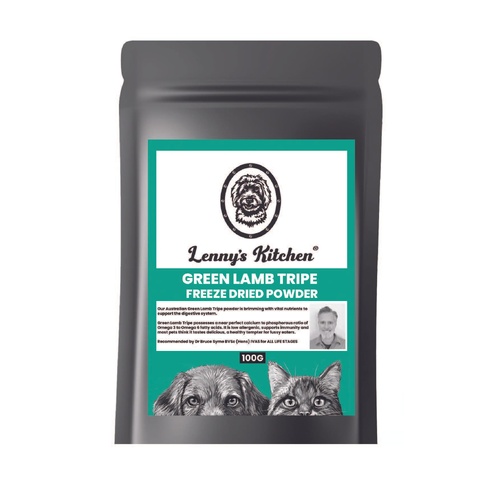Lennys Kitchen Green Lamb Tripe Freeze Dried Powder for Cats & Dogs 100g