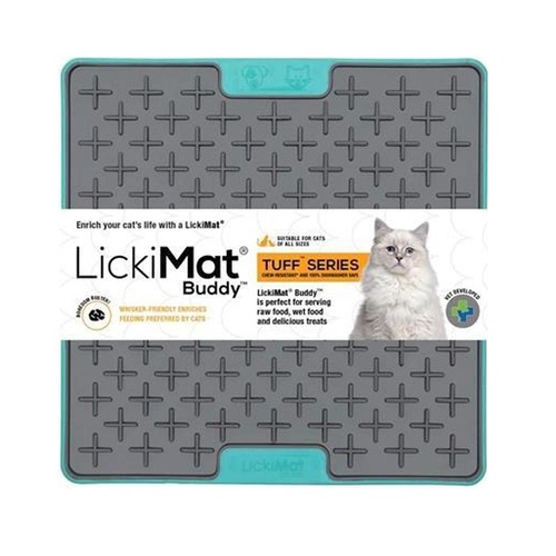 LickiMat Buddy Tuff Series Slow Feeder Lick Mat for Cats Turquoise