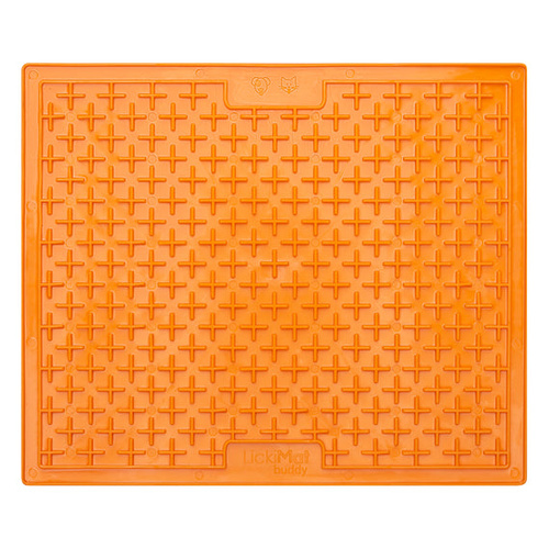 LickiMat Classic Buddy Slow Feeder Mat Freezer Safe for Dogs Orange XL
