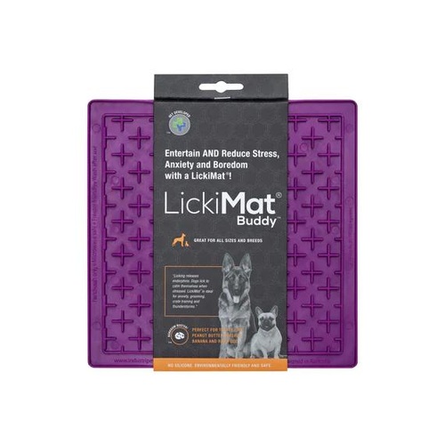 Lickimat Classic Buddy Slow Feeder Mat Freezer Safe for Dogs Purple