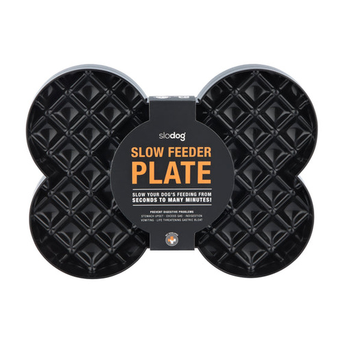 LickiMat Slodog Slow Feeder Plate Dishwasher Safe for Dogs Black
