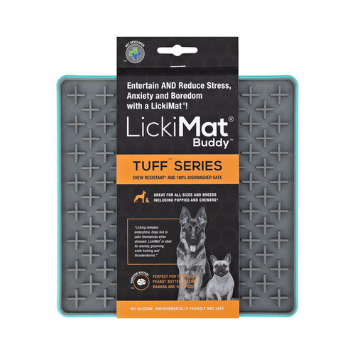 LickiMat Buddy Tuff Series Slow Feeder Mat Freezer Safe for Dogs Turquoise