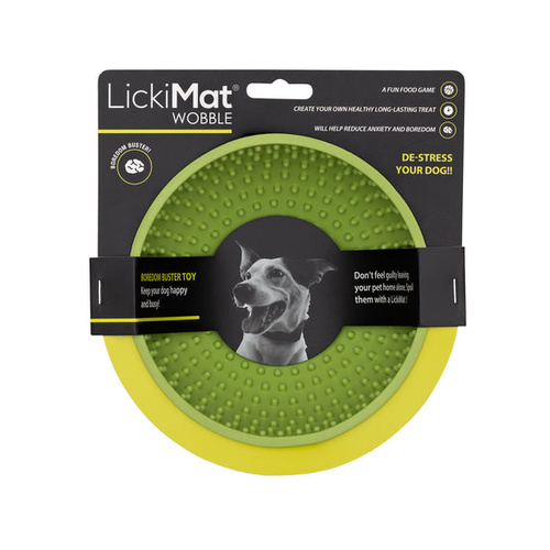LickiMat Wobble Slow Feeder Fun Bowl Freezer Safe for Dogs Green
