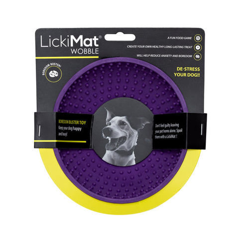 LickiMat Wobble Slow Feeder Fun Bowl Freezer Safe for Dogs Purple