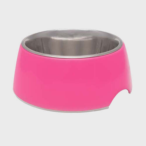 Loving Pets Retro Bowl for Small Dogs Pups Kittens & Cats Hot Pink Small