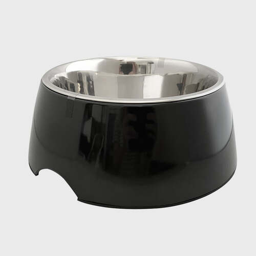 Loving Pets Retro Bowl for Small Dogs Pups Kittens & Cats Midnight Black Small