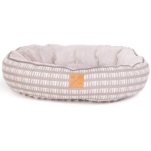Mog & Bone 4 Seasons Reversible Circular Dog Bed Latte Inverse Mosaic Medium