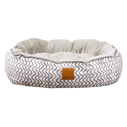 Mog & Bone 4 Season Reversible Circular Dog Bed Mocha Wave Small