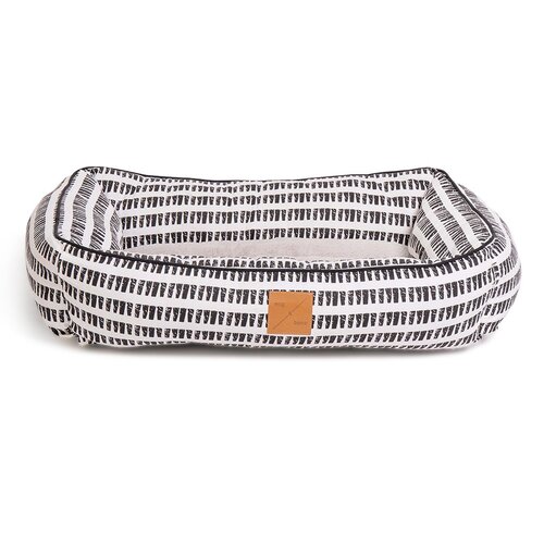 Mog & Bone Bolster Dog Bed Black White Mosaic Small