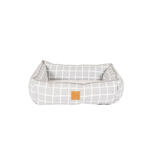 Mog & Bone Bolster Dog Bed Grey Check Print Small