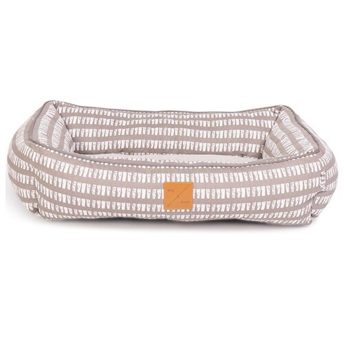 Mog & Bone Bolster Dog Bed Latte Inverse Mosaic Print Small