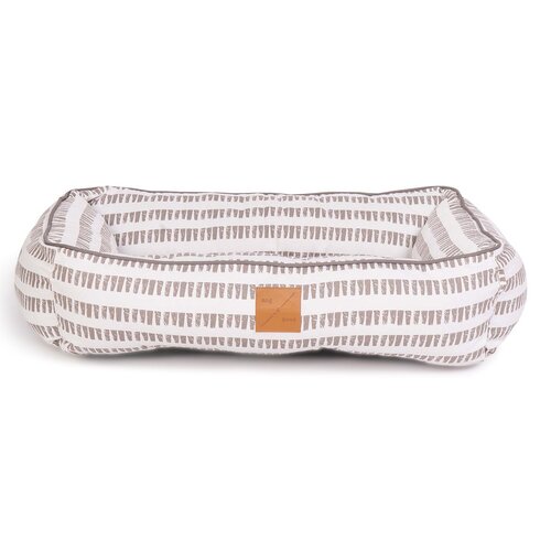 Mog & Bone Bolster Dog Bed Latte White Mosaic Print Small