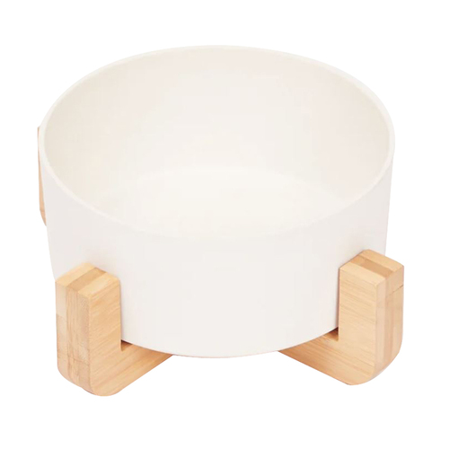 Mog & Bone Single Bamboo Durable Pet Dog Feeding Bowl Natural 800ml