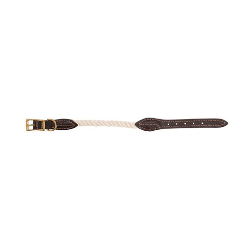 Mog & Bone Leather & Brass Rope Dog Collar Natural Small