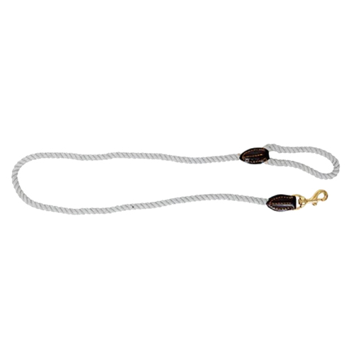 Mog & Bone Leather & Brass Classic Adjustable Rope Dog Lead Grey 1.2m