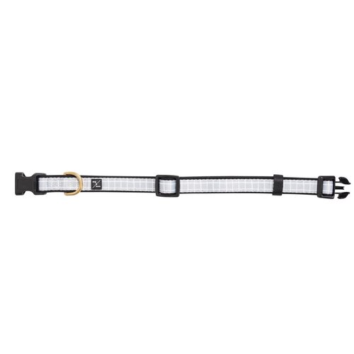 Mog & Bone Neoprene Durable Dog Collar Grey Check Print Small