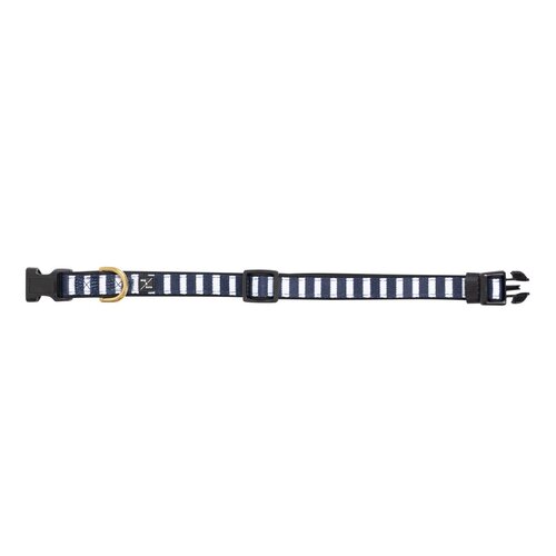 Mog & Bone Neoprene Durable Dog Collar Navy Hamptons Stripe Print Medium