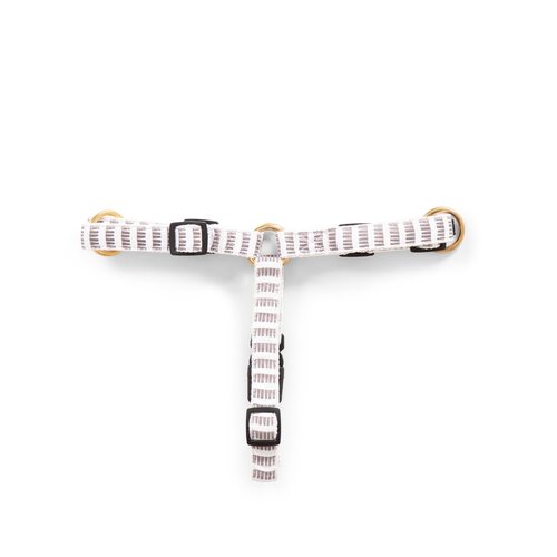 Mog & Bone Hemp No-Pull Dog Harness Latte White Mosaic Print Large