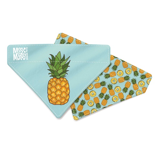 Max & Molly Reversable Bandana Pet Collar for Cats & Dogs Sweet Pineapple Small