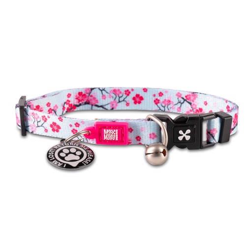Max & Molly Smart ID Pet Cat Safety Collar incl Gotcha Tag Cherry Bloom