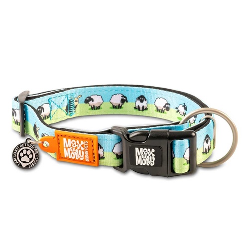 Max & Molly Smart ID Pet Dog Safety Collar incl Gotcha Tag Black Sheep XS