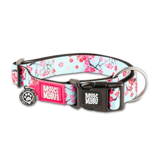 Max & Molly Smart ID Pet Dog Safety Collar incl Gotcha Tag Cherry Bloom XS