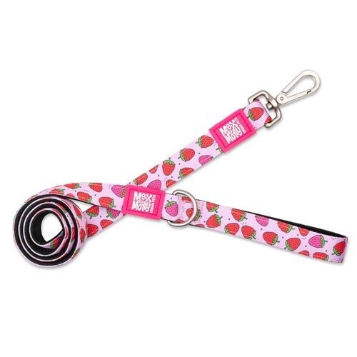 Max & Molly Short Safety Leash Soft Padding for Dogs Strawberry Dream Small