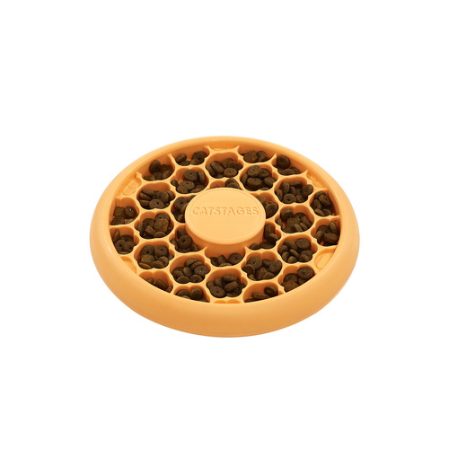 Catstages Cat Slow Feeder Interactive Bowl Dishwasher Safe Orange
