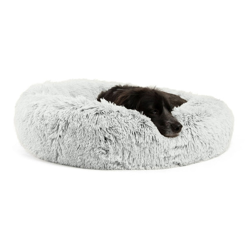 Best Friends by Sheri Original Calming Donut Dog Bed in Shag Fur Frost 30 x 30
