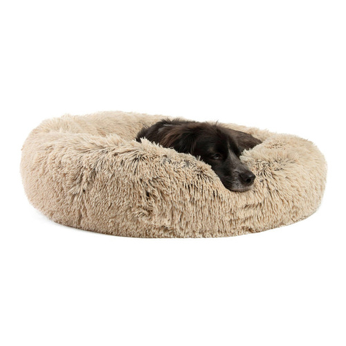Best Friends by Sheri Original Calming Donut Dog Bed in Shag Fur Taupe 30 x 30