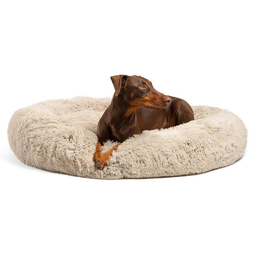 Best Friends by Sheri Original Calming Donut Dog Bed in Shag Fur Taupe 45 x 45