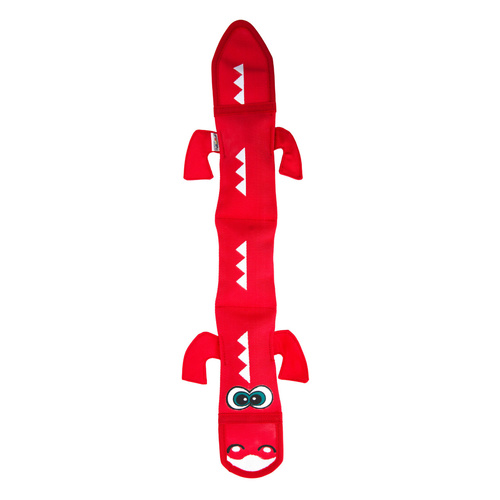 Outward Hound Fire Biterz Dragon Fire Hose Dog Toy with 3 Squeakers Red