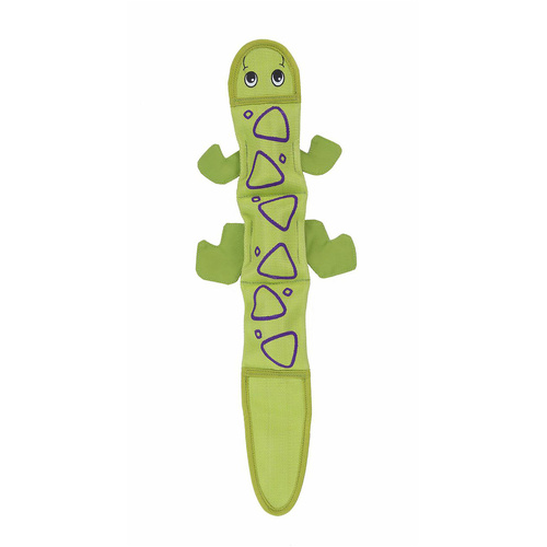 Outward Hound Fire Biterz Lizard Interactive Dog Toy with 3 Squeakers Green