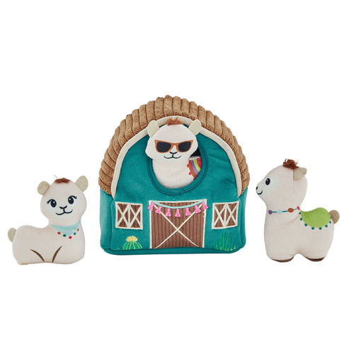 Outward Hound Hide-A-Llama Plush Dog Puzzle Toy with 3 Squeaker