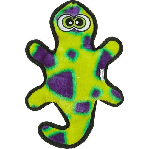 Outward Hound Invincible Gecko Interactive Dog Toy with 2 Squeakers Yellow/Green