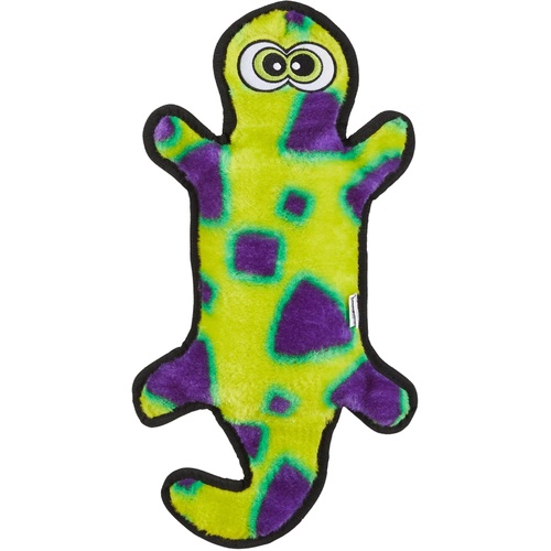 Outward Hound Invincible Gecko Interactive Dog Toy with 4 Squeakers Yellow/Green