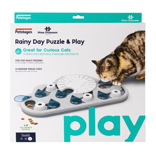Petstages Nina Ottosson Rainy Day Puzzle & Play Cat Toy White