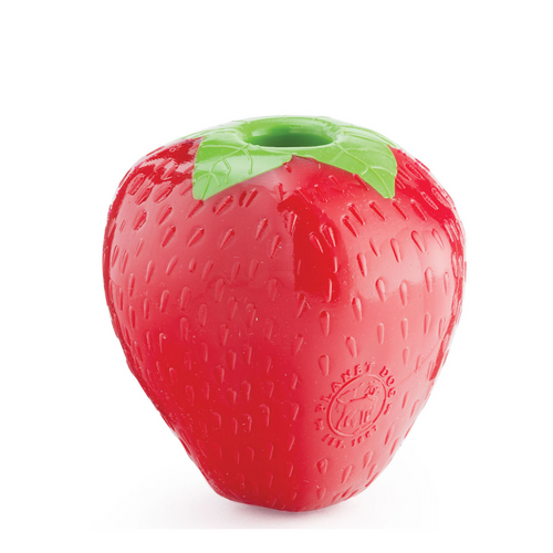 Planet Dog Orbee-Tuff Strawberry with Treat Spot Pet Dog Toy Red