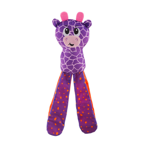 Outward Hound Silly Legz Giraffe Interactive Plush Dog Toy Purple