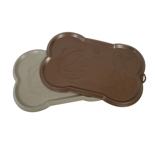 Omega Paw Raised Outer Edge Non-Slip Hungry Dog Bone Food Mat