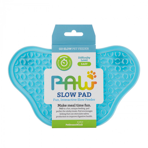 Pet DreamHouse PAW Interactive Pet Dog Slow Feeder Lick Pad Blue