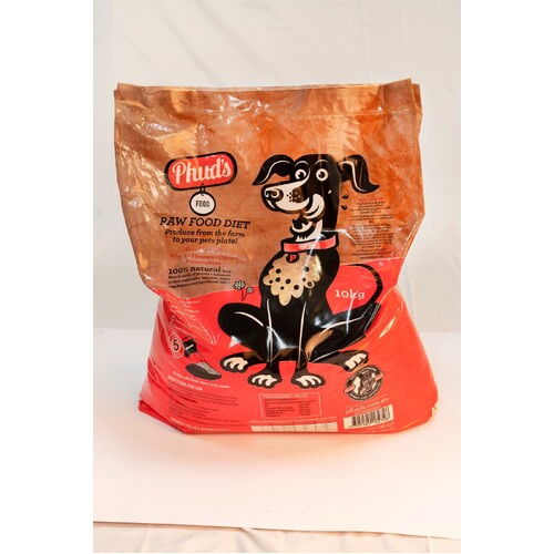 Phuds Natural Raw High Fibre Low Fat Pet Dog Food with Nutrients 10kg
