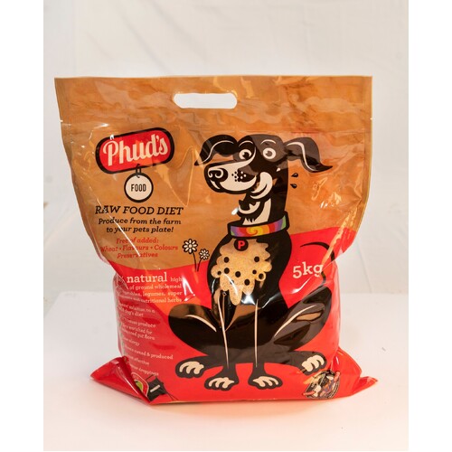 Phuds Natural Raw High Fibre Low Fat Pet Dog Food with Nutrients 5kg