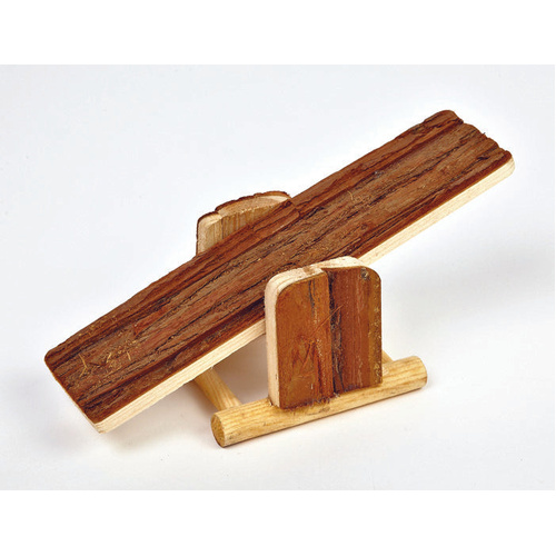 Petface Pipkins Woodies Natural Bark See Saw Toy for Small Animals