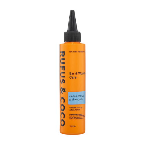 Rufus & Coco Ear & Wound Care Cleaning Solution for Dogs Cats & Horses 150ml
