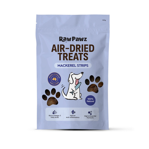 Raw Pawz Air-Dried Treats Mackeral Strips Natural Dog Treats 100g